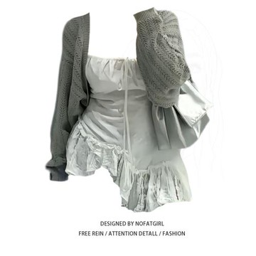 大碼胖MM韓系慵懶風蕾絲拼接吊帶背心女早秋新款設計感不規則上衣