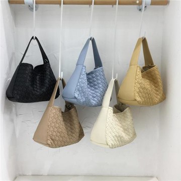 小臟柜 自制2024新款女士軟皮高級感編織包手提托特包單肩斜挎包