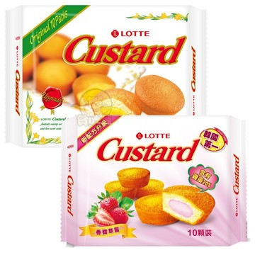 *貪吃熊*韓國 LOTTE 樂天 蛋黃派 夾心蛋糕 蛋糕 草莓風味 草莓蛋黃派 原味
