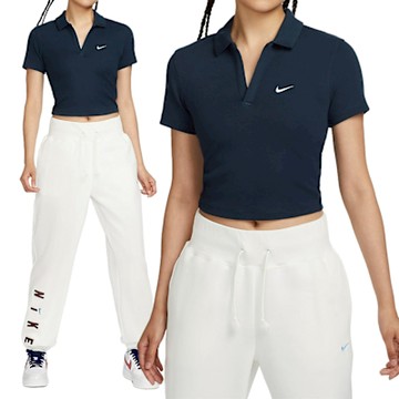 Nike NSW ESSNTL SS Polo CRP TO 女款 藍色 短袖 運動 上衣 DV7885-478
