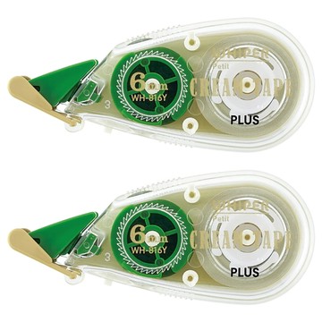 PLUS 普樂士 手帳修正帶WH-816Y 超緊湊機身方便攜帶  奶油色  2個