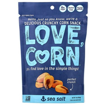 Love Corn, 美味脆玉米，海鹽，4 盎司（115 克）