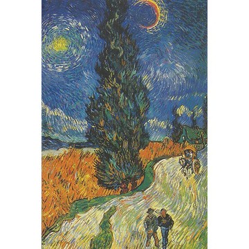 HC - 世界名畫系列-Road with Cypresses 台灣製 1000片夜光拼圖 1000-B-59