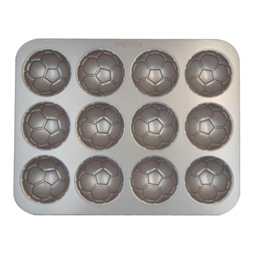 CHEFMADE 學廚 12連足球蛋糕模 WK8837 食品級不沾材質  32.6 x 25.8 x 3.5 cm  1個