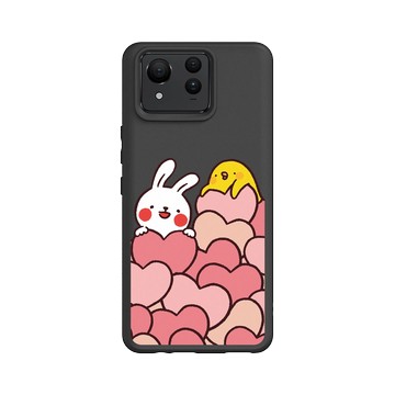 Zenfone 11 Ultra SolidSuit 黑 - 懶散兔與啾先生 Lazy Rabbit and Mr.Chu - Hearts