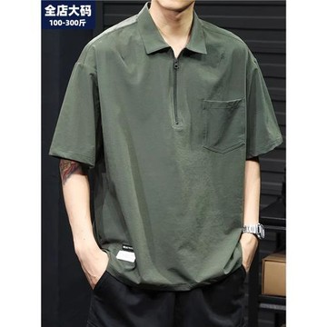 polo衫男短袖夏季新款半袖t恤大碼男士夏裝寬松休閑胖子加肥加大