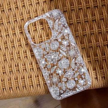 花花白秀麗-立體浮雕空壓殼防摔殼手機殼支援各品牌全機種CS0015