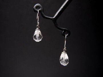 水滴刻面-60年代穆拉諾琉璃珠耳環 - 蘇咪珠兒