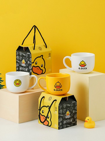 【200-80】G.DUCK/小黃鴨陶瓷馬克杯家用早餐杯辦公室喝水杯子
