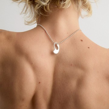 巴黎 Sapias GAMME 幾何環弧曲線項鍊 銀