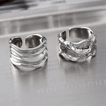 ☆LimeLight☆ 不規則 液態 INS 皺皺 皺褶 飾品 可調整 戒指 男生戒指 女生戒指 ACC-B120012