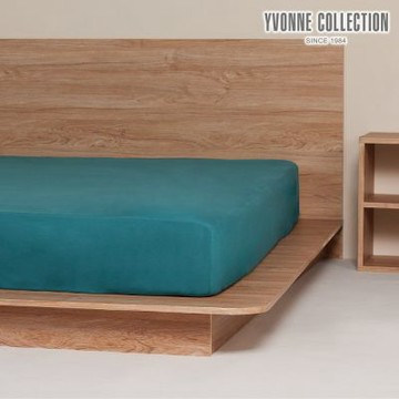 YVONNE COLLECTION 純棉素面單人床包-森林綠