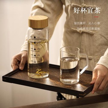 愛洛琳 耐熱玻璃茶葉分離冷泡茶瓶冷萃壺 夏季涼水瓶便攜過濾茶杯