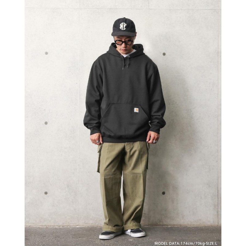 Carhartt/ビッグシルエットブランドロゴパーカー フーディープル