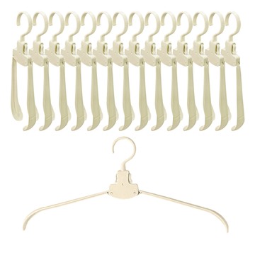 秒收無痕收衣架 15個 杏色 寬肩設計 可折疊收納 不佔空間