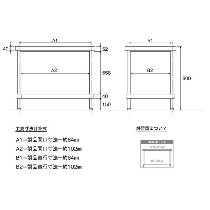 ステンレス作業台 四段 750mm×450mm レンジ台 調理台 ステンレスラック