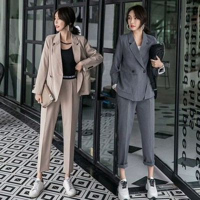 レディーススーツ パンツスーツ ロングパンツ テーラードジャケット カジュアル 通勤 Ol グレー カーキ 代 通販 Lineポイント最大get Lineショッピング