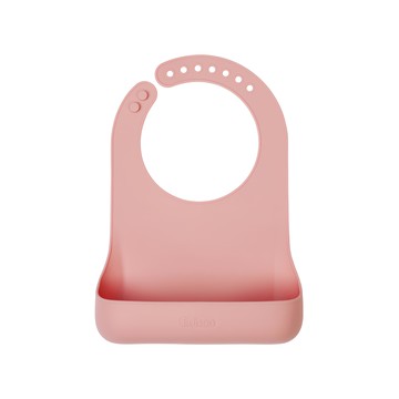 Edison 防漏矽膠圍兜 7段式可調節卡扣 100%鉑金矽膠  粉色  1個