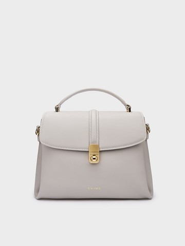 S'AIME 真皮三層轉鎖手提包