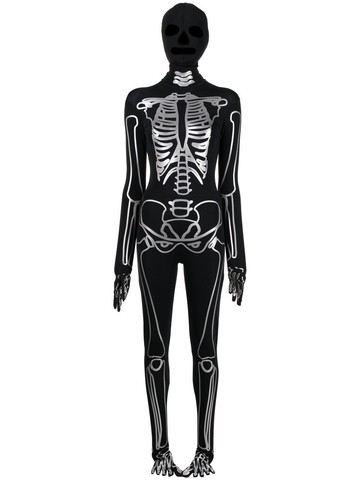 Natasha Zinko - Skeleton halloween jumpsuit - unisex - Polyamide/Elastane - S - Black