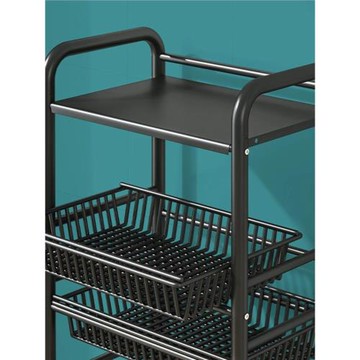 廚房置物架落地多功能家用收納架多層貨架微波爐鍋架蔬菜籃儲物架