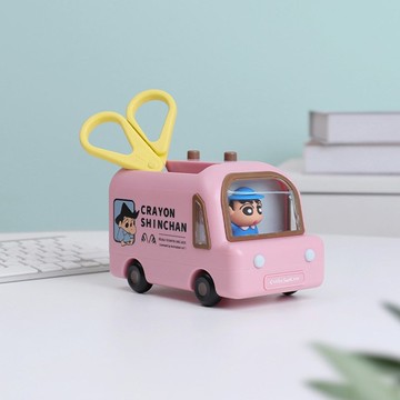 蠟筆小新萬年曆造型車 娃娃車 按壓翻頁桌曆