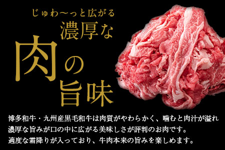 博多和牛 切り落とし1000g (500gx2パック) 株式会社エム・ケイ食品《30日以内に順次出荷(土日祝除く)》