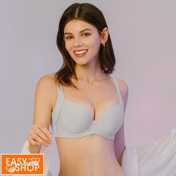 【EASY SHOP】Audrey-水潤 素体美人-素面呼吸透氣膠原蛋白內衣-天際灰