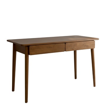直人木業-SENA山毛櫸實木書桌120公分(不含椅)-胡桃色