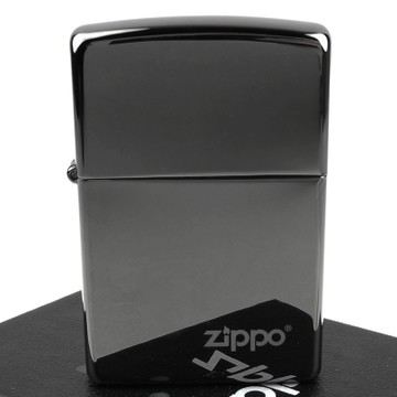 【ZIPPO】美系~LOGO字樣打火機~超質感Black ice黑冰色鏡面