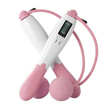 亞馬遜可調節電子計數跳繩學生訓練繩無繩健身美體兩用健身塑形鑫弘-戶外運動