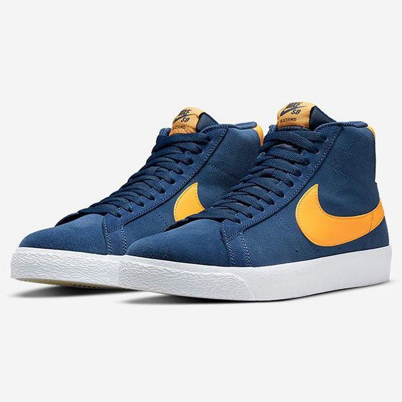 新品 NIKE SB ZOOM BLAZER MID ナイキ ズーム ブレーザー ネイビー イエロー スニーカー スウッシュ スケートボード  スウェード 黒タグ US8.5 26.5cm 正規品 | LINEショッピング