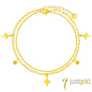 【Just Gold 鎮金店】星夢輕語 黃金手鍊 (網路限定)