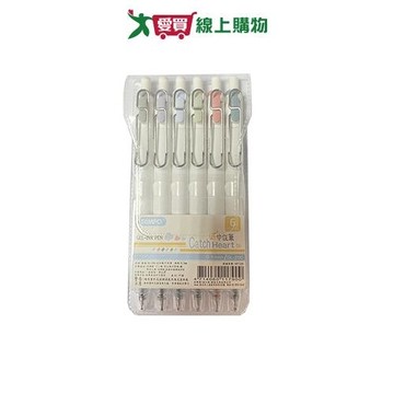 TEMPO 筆夾中性筆6入(1組入) 筆 原子筆 中性筆【愛買】