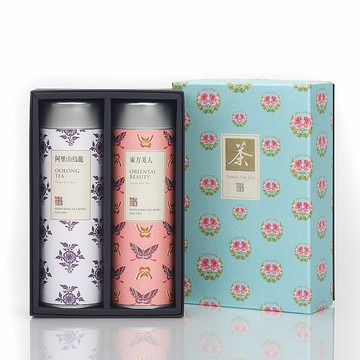 嶢陽茶行 花采雙高罐禮盒 阿里山烏龍茶+東方美人茶 三角立體茶包