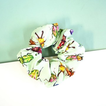 【彩虹鍬形蟲】水彩插畫 仿絲緞 髮圈 束髮帶 昆蟲 自然 甲蟲