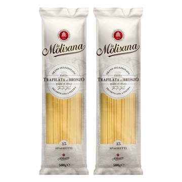 la Molisana 茉莉 石臼碾磨 義大利直麵 NO.15  嚴選杜蘭小麥研磨  銅模壓製技術  高含量蛋白質  500g  2包