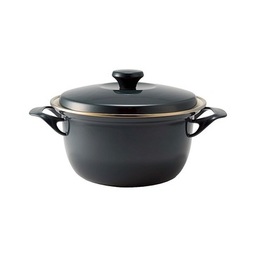 EX 系列 琺瑯鋼雙耳連蓋湯鍋 22cm 深灰色