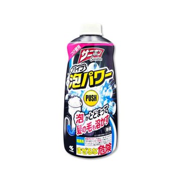 日本Kobayashi小林製藥-Sanibon排水口免刷洗去污消臭泡沫清潔劑補充瓶400ml/黑瓶(洗手台U型管毛髮溶解疏通,衛浴管道防堵塞)