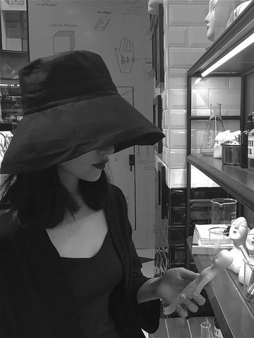 本uv漁夫帽女夏季遮陽帽韓版百搭大檐帽遮臉防曬帽子女防紫外線