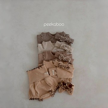 peekaboo 天使袖捲邊新生兒套裝【預購】新生兒衣服 寶寶套裝 嬰兒套裝 嬰兒襪套 寶寶衣服 彌月禮韓國童裝