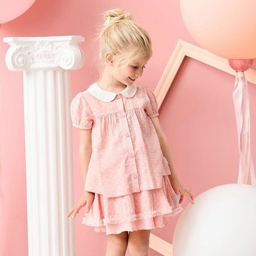 芭蕾舞花朵領點點襯衫