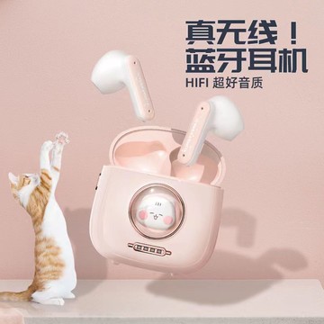 耳機 藍牙耳機2025年新款半入耳式貓包設計無線運動降噪高音質女生款