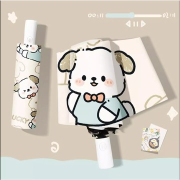 【汪喵森活】 💧 雨尼 with u ☀ 撒嬌汪汪 抗UV 手動傘 黑膠傘 快乾傘 摺疊傘 折疊傘 雨傘 陽傘 自動傘