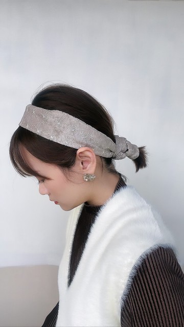 繡花鞋 好煩小姐 日本刺繡絨布 鋁線髮帶