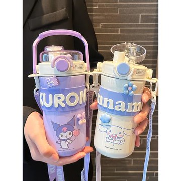 三麗鷗庫洛米水杯兒童2025新款保溫杯可愛女孩上學專用帶吸管杯子