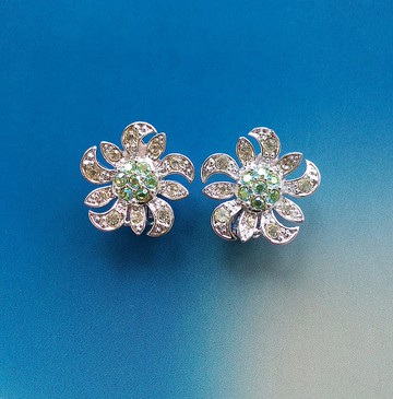 Vintage Jewelry  SARAH COV Mountain Flower 夾式耳環