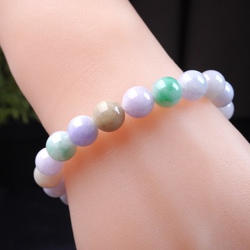 【好運連連】多彩翡翠手珠手鍊 | 天然緬甸玉A貨翡翠 | 送禮