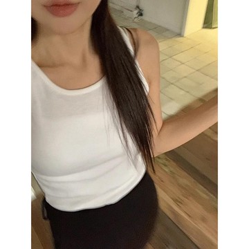 Codibook｜韓國 frenchaube 春夏純色圓領緊身短版無袖背心［預購］無袖 圓領背心 女裝