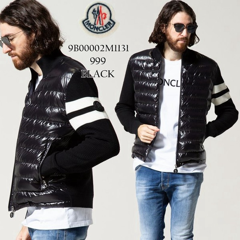 モンクレール メンズ Moncler 袖ライン ポップコーン編み ニット ダウンジャケット Cardigan 黒 ブランド アウター ニットダウン Mc9bm1131 通販 Lineポイント最大0 5 Get Lineショッピング